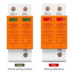 Катоден отводител TOMZN TZG40-PV TOV1-PV 800V 2P DC Imax: 40kA In: 20kA оранжев