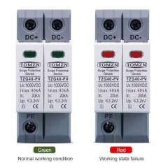 Катоден отводител TOMZN TZG40-PV 1000V 2P DC Imax: 40kA In: 20kA бял