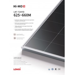 Соларен панел Longi 645Wp (2382x1134x30mm) Hi-MO 9 LR7-72HYD-645M