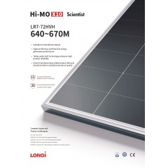 Соларен панел Longi 650Wp (2382x1134x30mm) Hi-MO X10 LR7-72HVH-650M