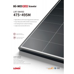 Longi 480Wp (1800x1134x30mm) Hi-MO X10 LR7-54HVD-480M Bi-Facial
