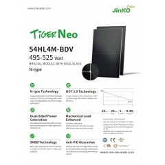 Соларен панел JINKO Solar Tiger Neo N-type 515Wp (1961x1134x30mm) двулицев BF
