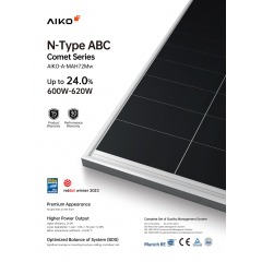 AIKO 600Wp Comet 1N N-Type ABC AIKO-A-MAH72Mw 35mm рамка