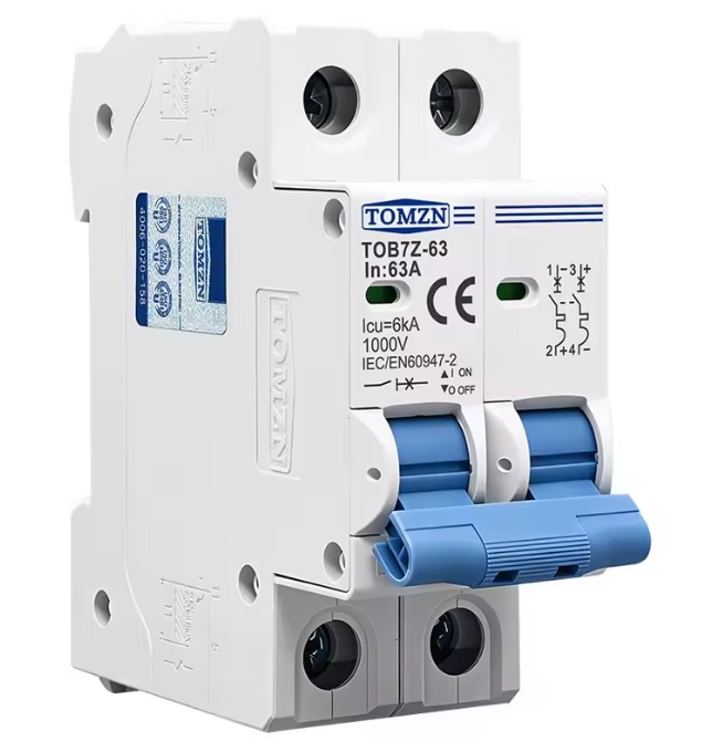 Предпазител автоматичен TOMZN TOB7Z-63 1000V 32A 2P DC