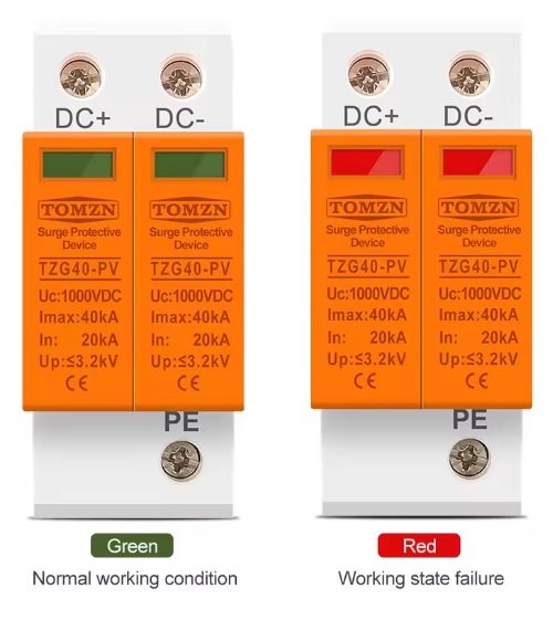 Arrester TOMZN TZG40-PV TOV1-PV 800V 2P DC Imax: 40kA In: 20kA orange