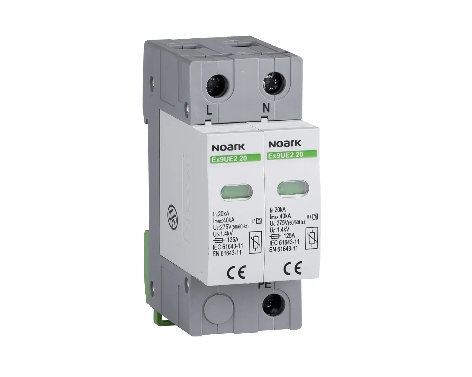 Катоден отводител NOARK Ex9UE2 20 2P 440V клас 2 20kA 2P 440V